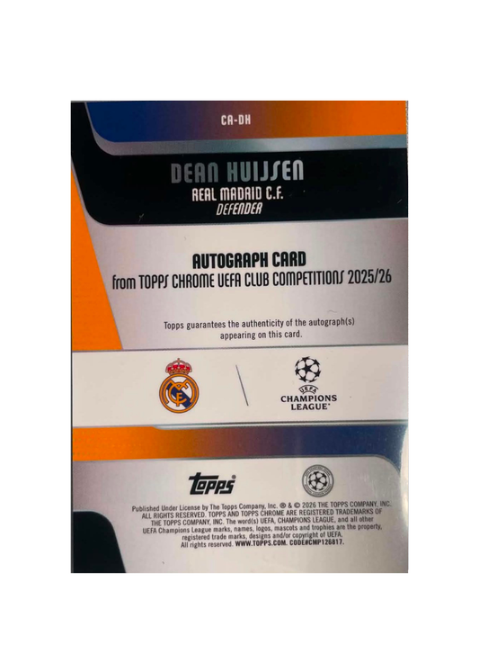 2025-26 Topps Chrome UEFA Club Competitions - Dean Huijsen Auto /150