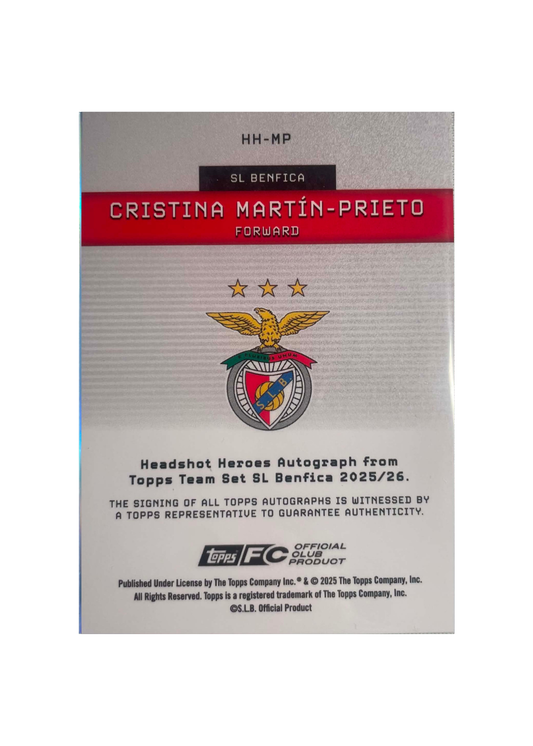 2025-26 Topps Benfica Team Set - Cristina Martin-Prieto Auto /99