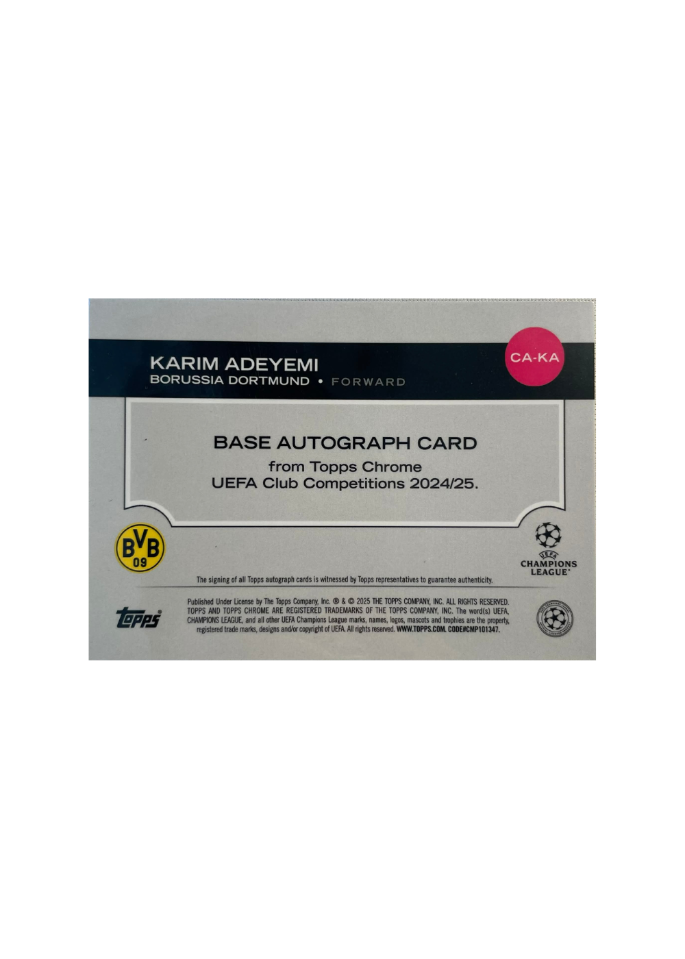 2024-25 Topps Chrome Uefa - Karim Adeyemi Auto